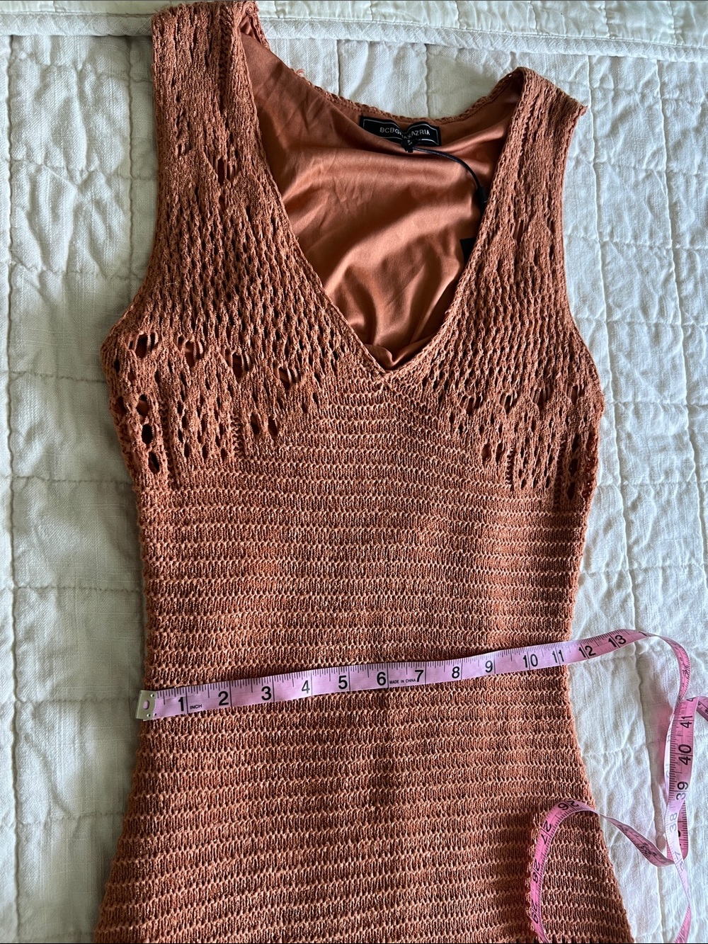 BCBG Maxazria Sleeveless Crochet Knit Maxi Dress - Picture 3 of 9